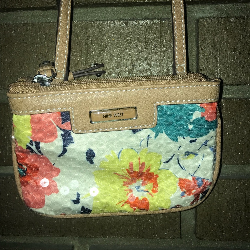 Small floral sequins purse